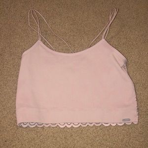 Pink hollister crop top with Lacey back.